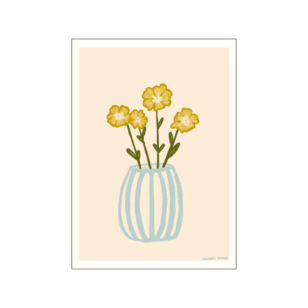 Yellow Flowers plakat, Multicolor - 30x40 cm.